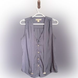 Michael Kors Navy Blue Sleeveless Blouse, Size SM, Gently Worn (New Condition)